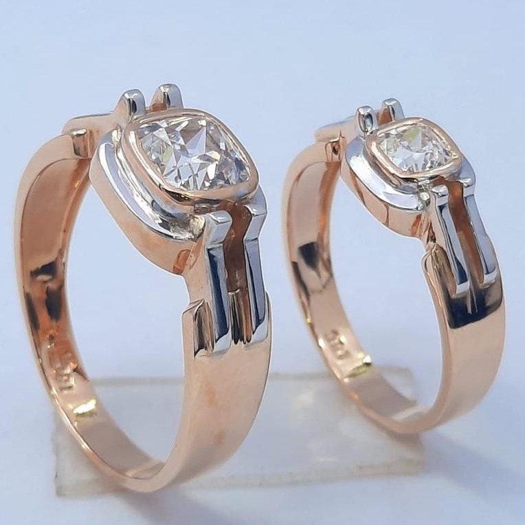 18KT Rose Hallmark Gold New Stunning Design Couple Ring