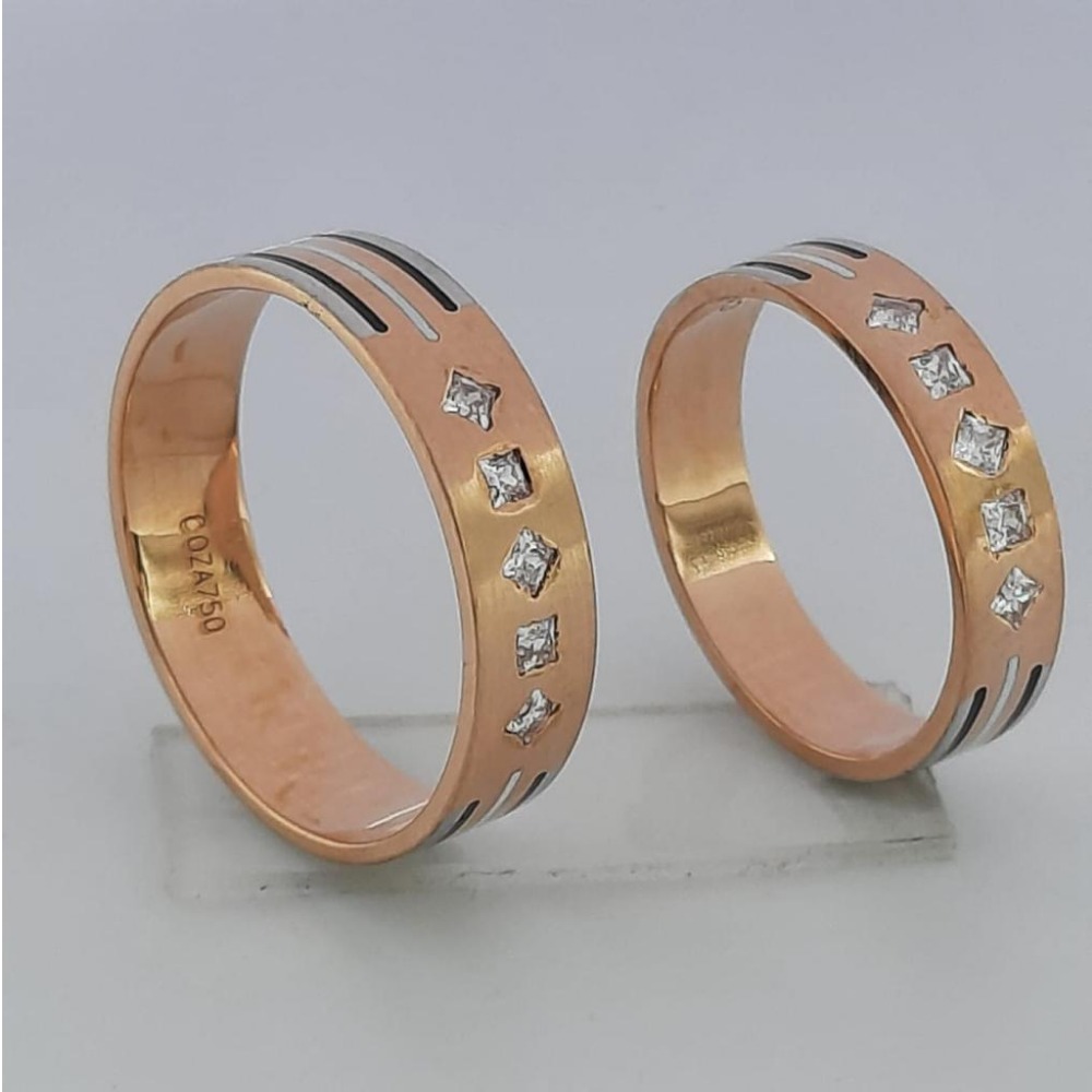 18KT Rose Gold Light Weight Simple Design Couple Ring