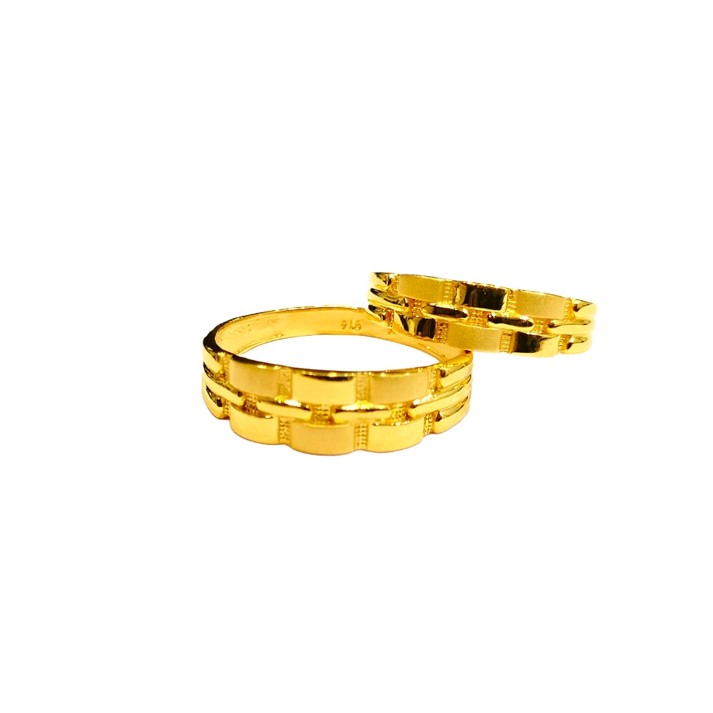 22KT Couple Plain Unique Design Rings - Image 2