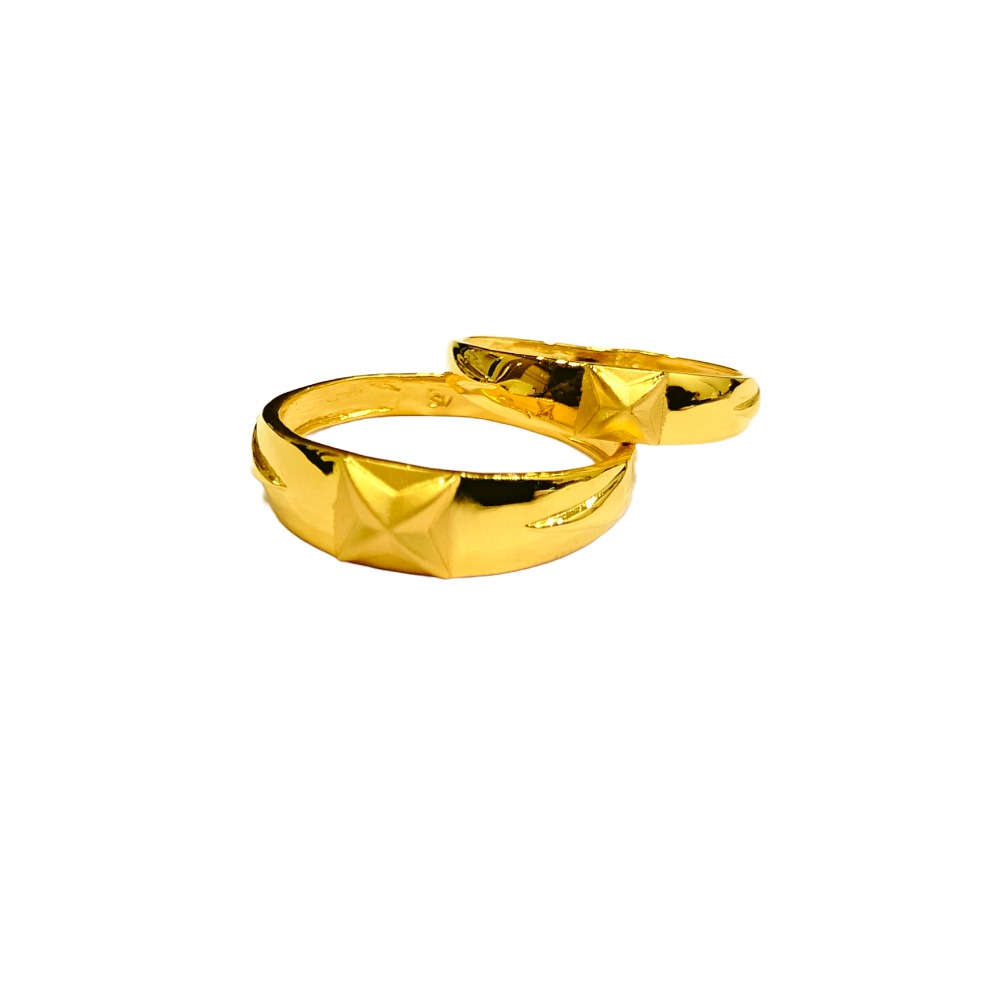 22KT Couple Plain Star Design Rings - Image 2