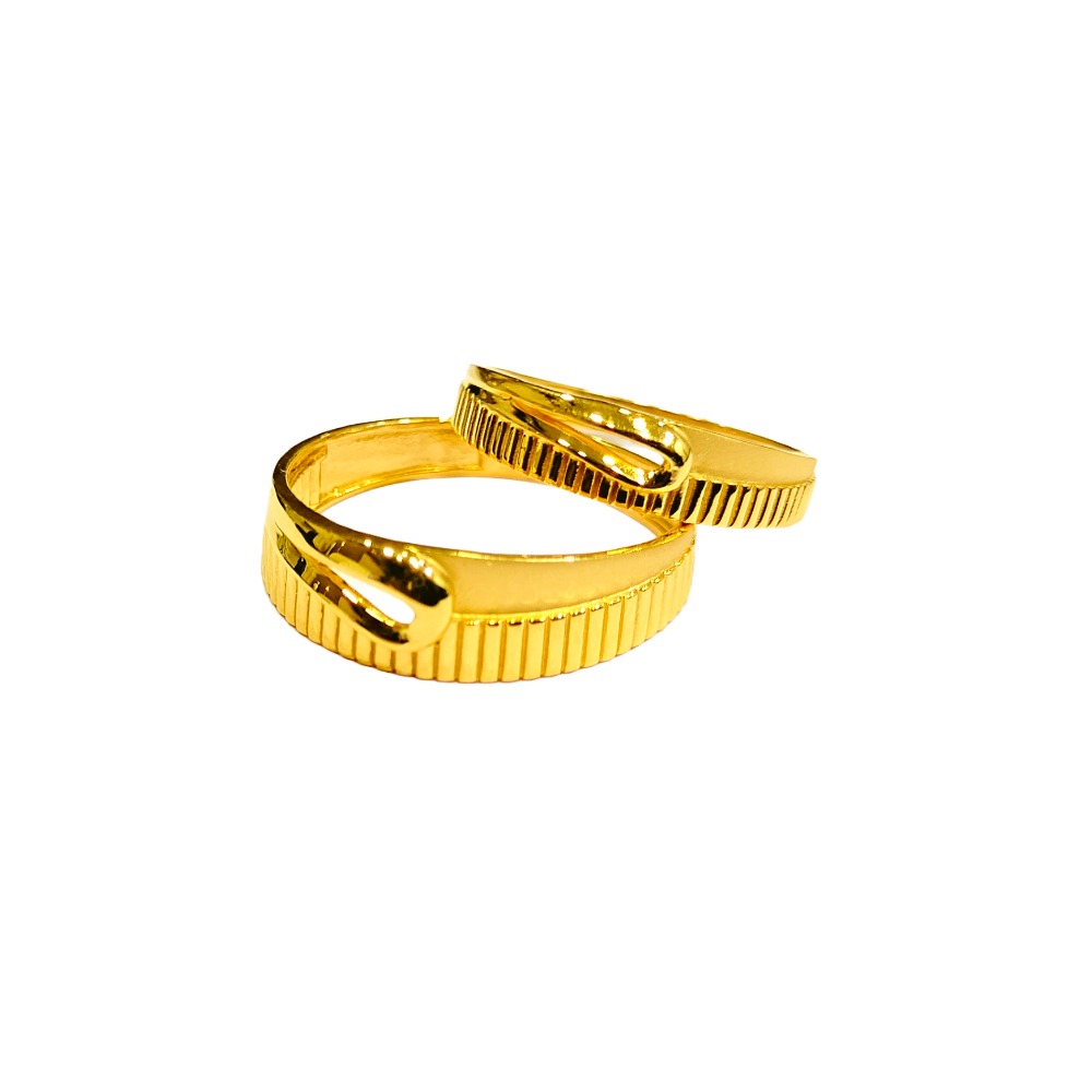 22KT Couple Plain Unique Design Rings - Image 2