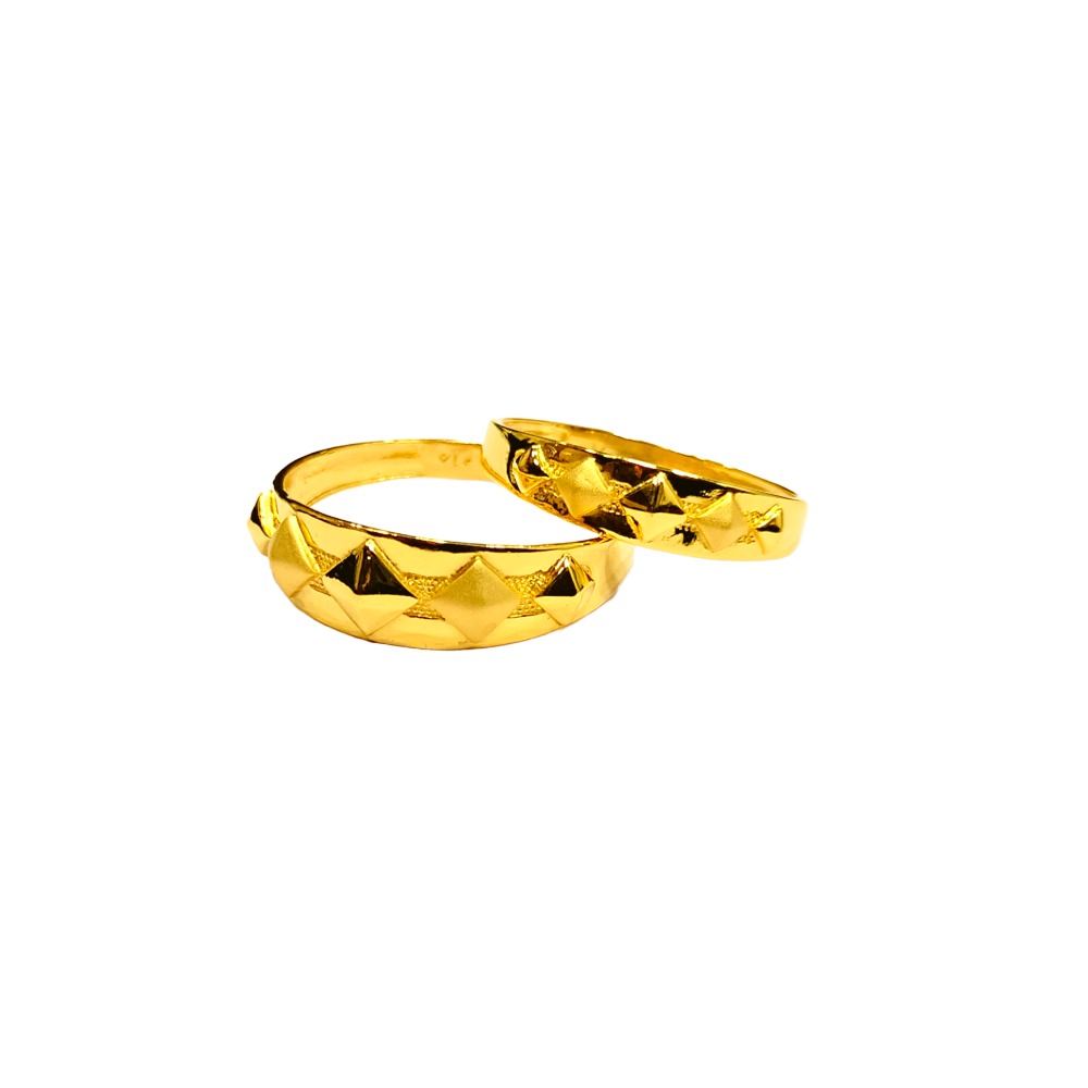 22KT Couple Plain Star Design Rings - Image 2