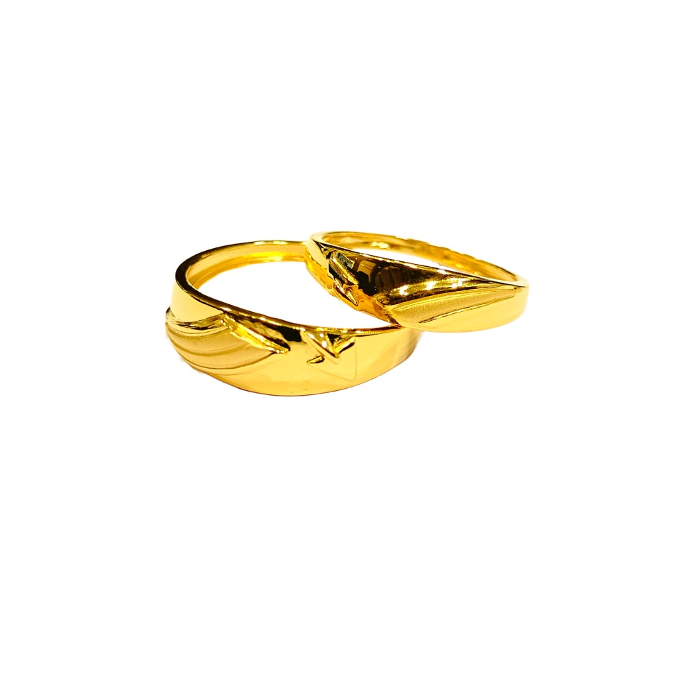 22KT Couple Plain Designer Rings - Image 2