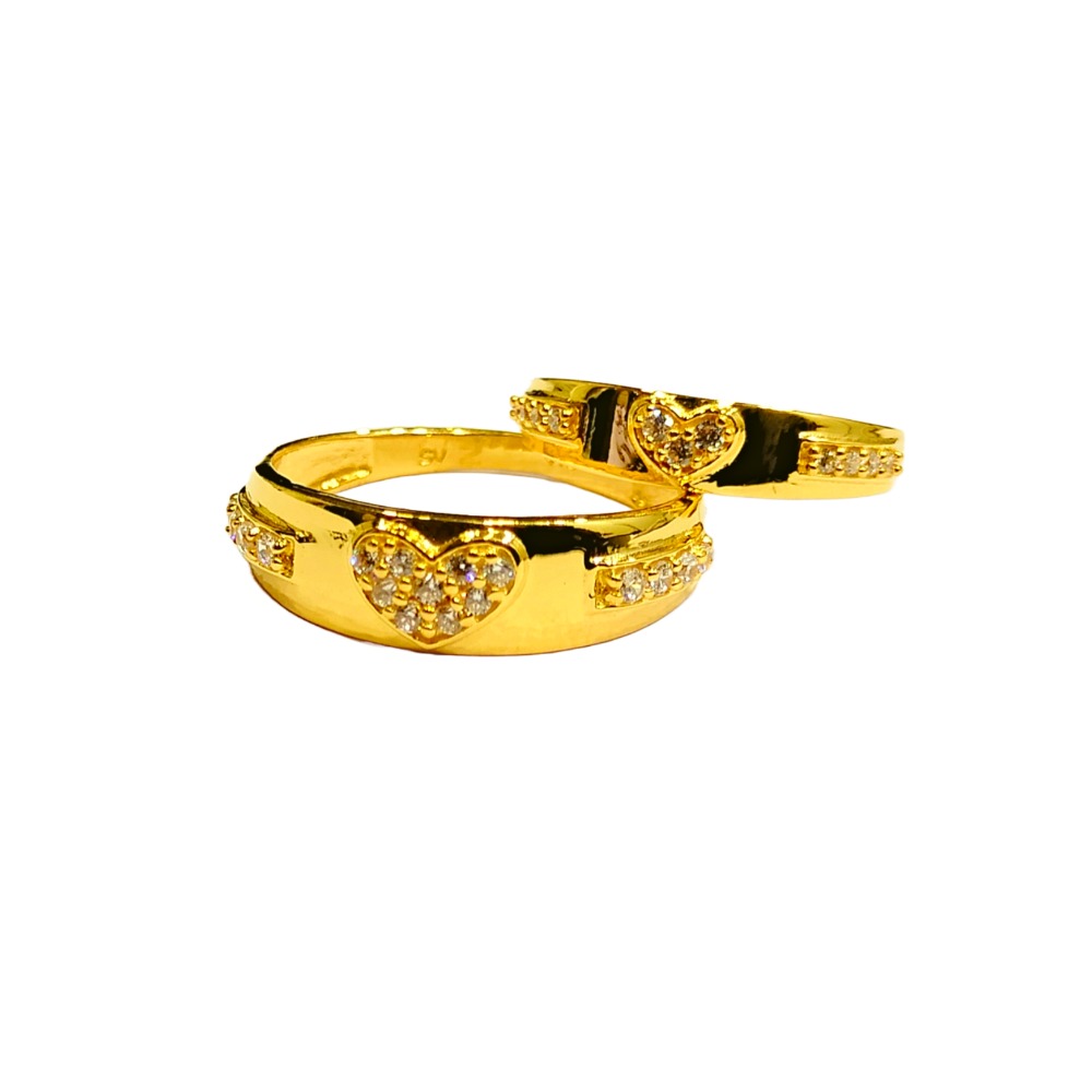 22KT Couple Cz Heart Ring