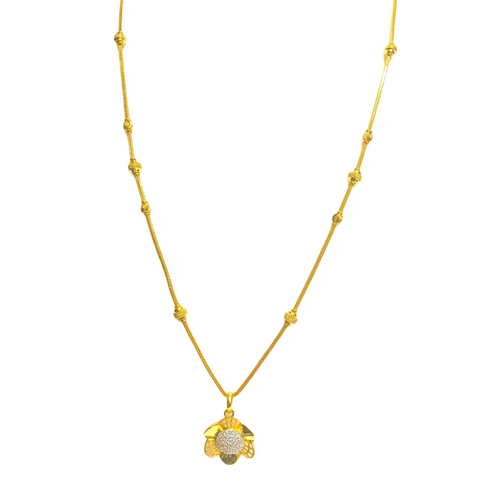 22KT Flower Design Chain Set - Image 2