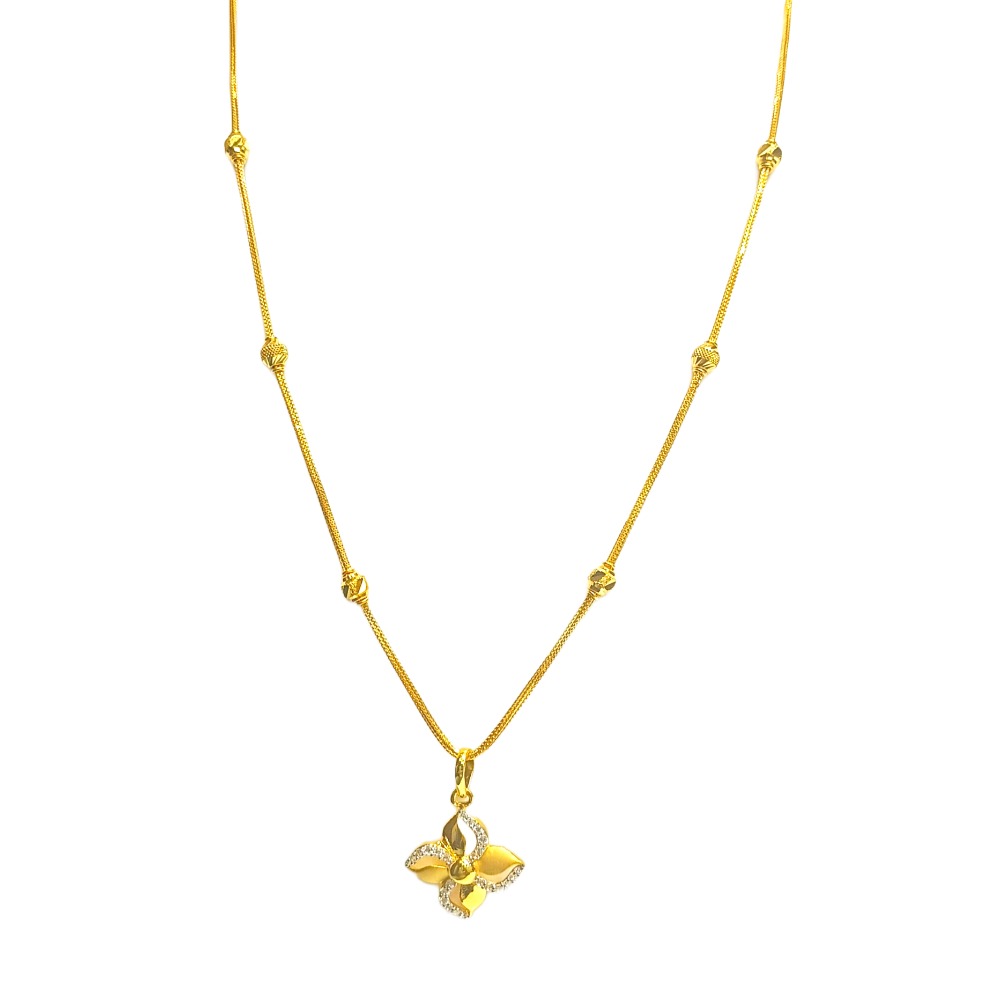 22KT Flower Design Chain Set - Image 2
