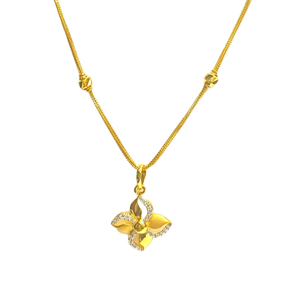 22KT Flower Design Chain Set