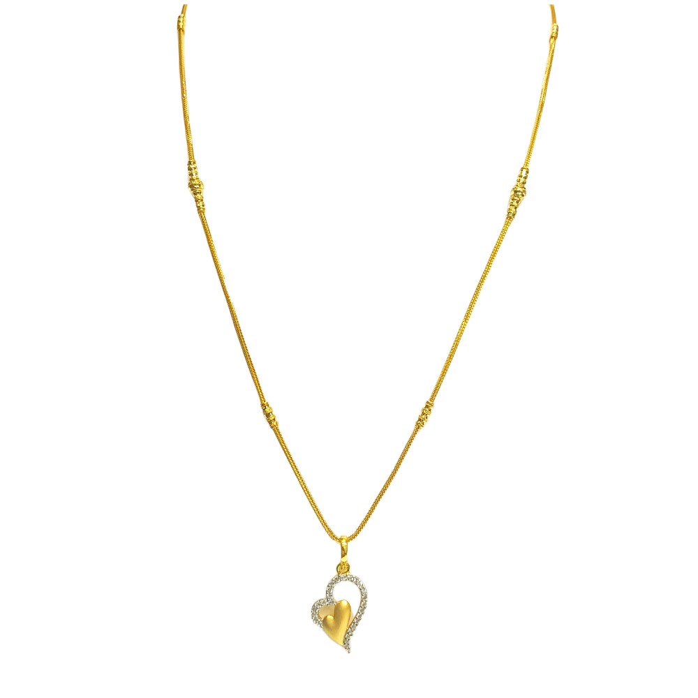 22KT Designer Heart Chain Set - Image 2