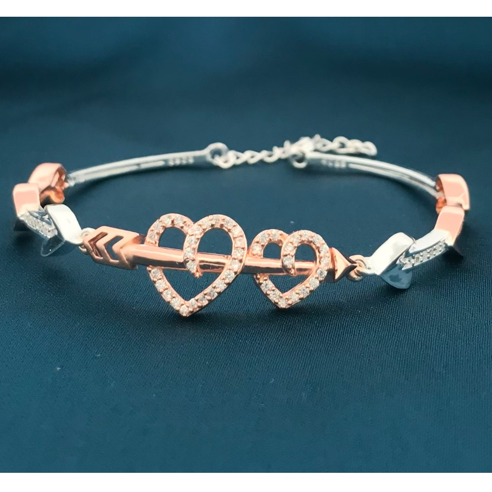 925 Silver Heart Design Ladies Kada - Image 2