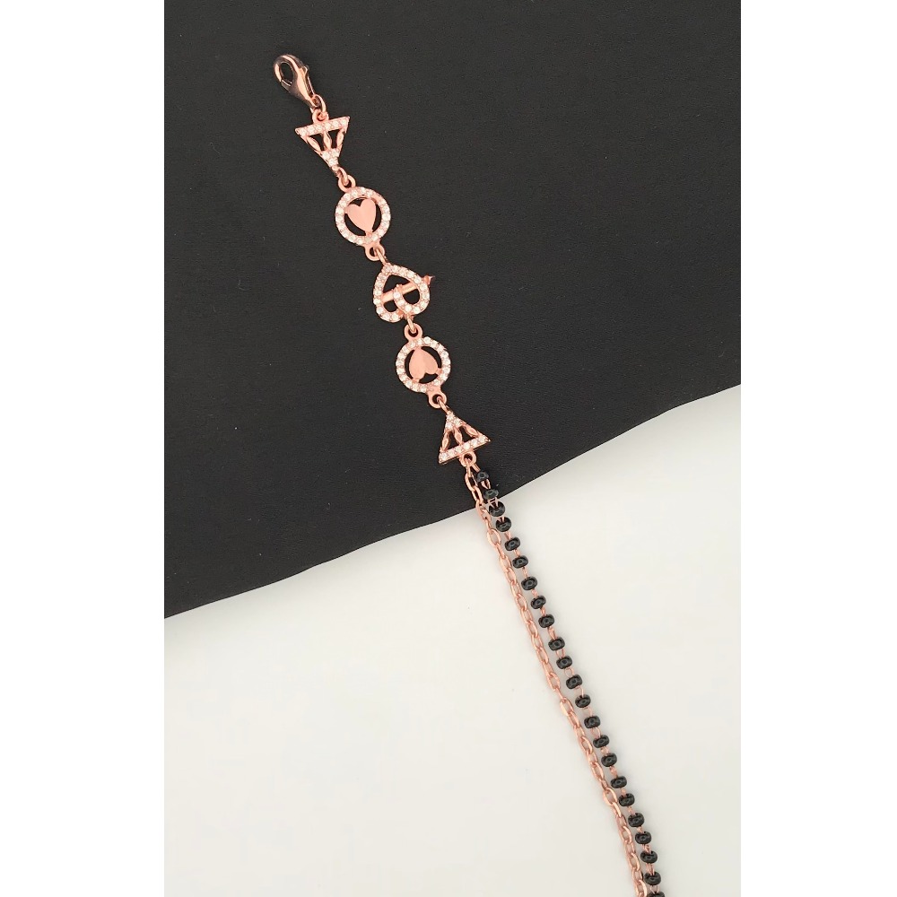 925 Silver Rose Gold Mangalsutra Bracelet - Image 2