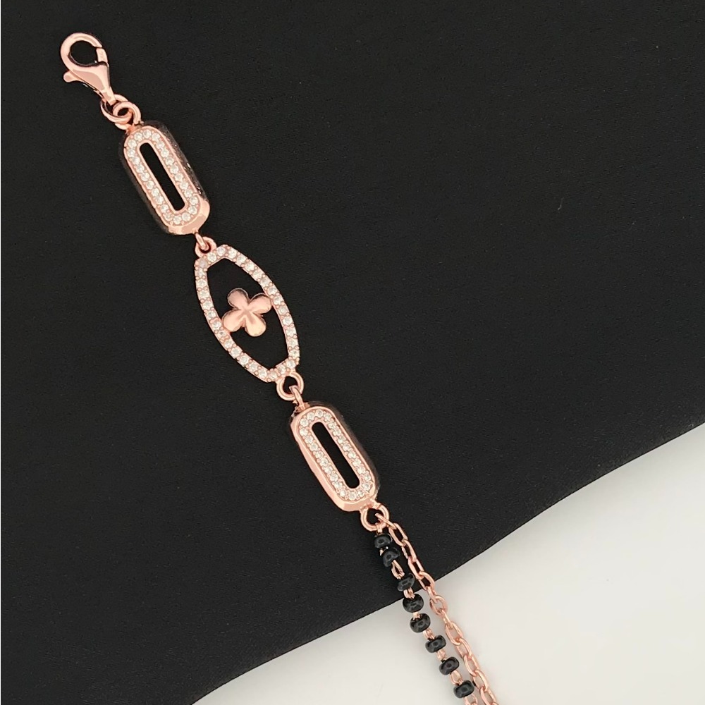 925 Silver Unique Cz Design Mangalsutra Bracelet