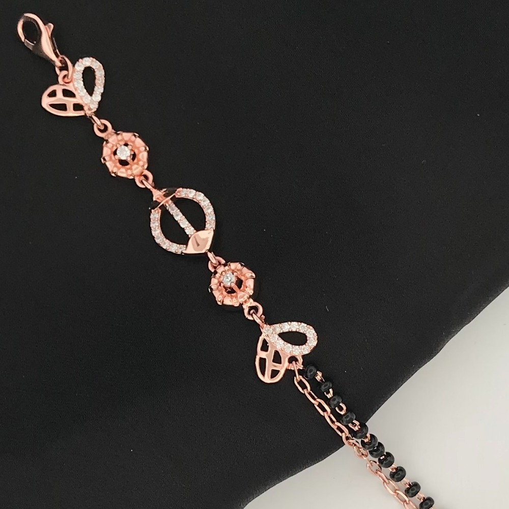 925 silver rose gold design mangalsutra bracelet