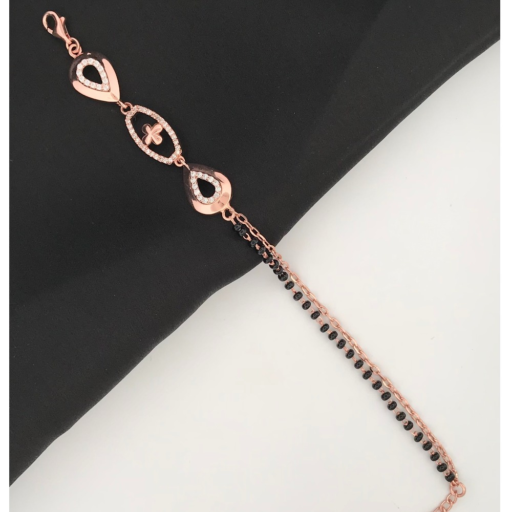 925 Silver Rose Gold Design Mangalsutra Bracelet - Image 2