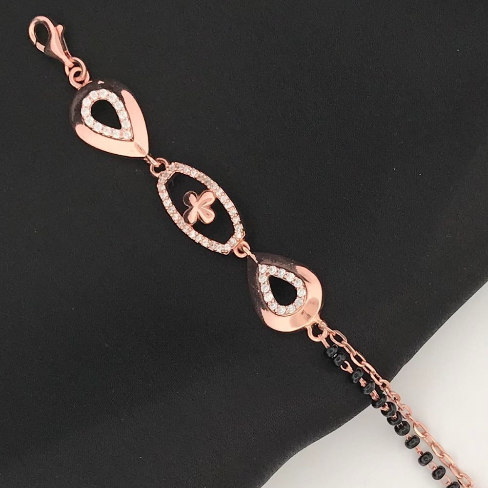 925 Silver Rose Gold Design Mangalsutra Bracelet