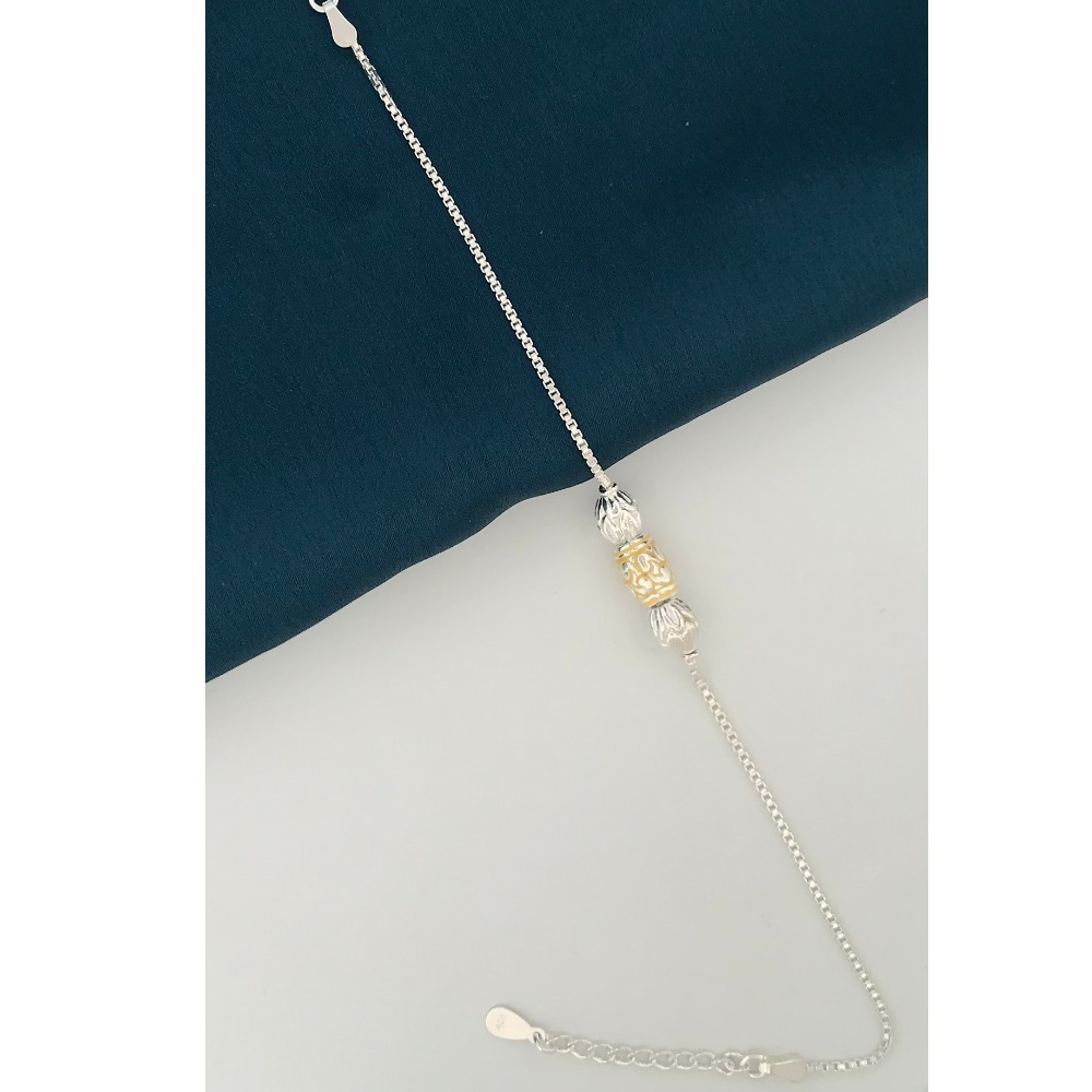 925 Silver Yellow Fancy Design Rakhi - Image 2