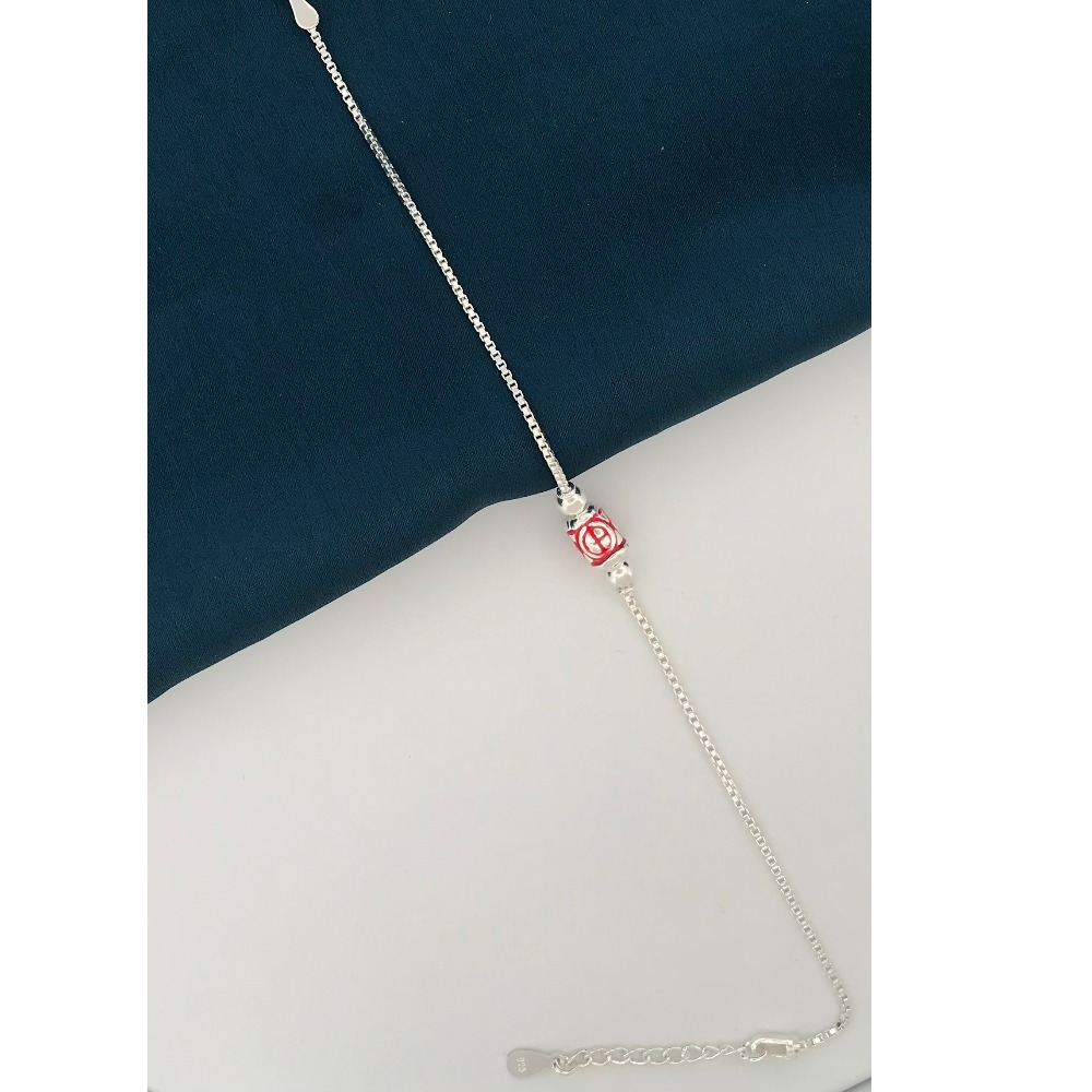 925 Silver Red Design Rakhi for brother - Image 2