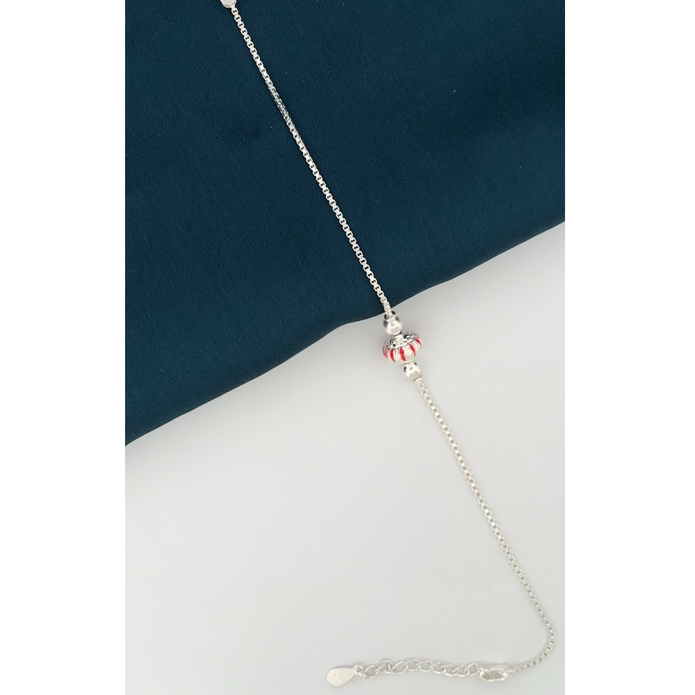 925 Silver Red Design Rakhi - Image 2