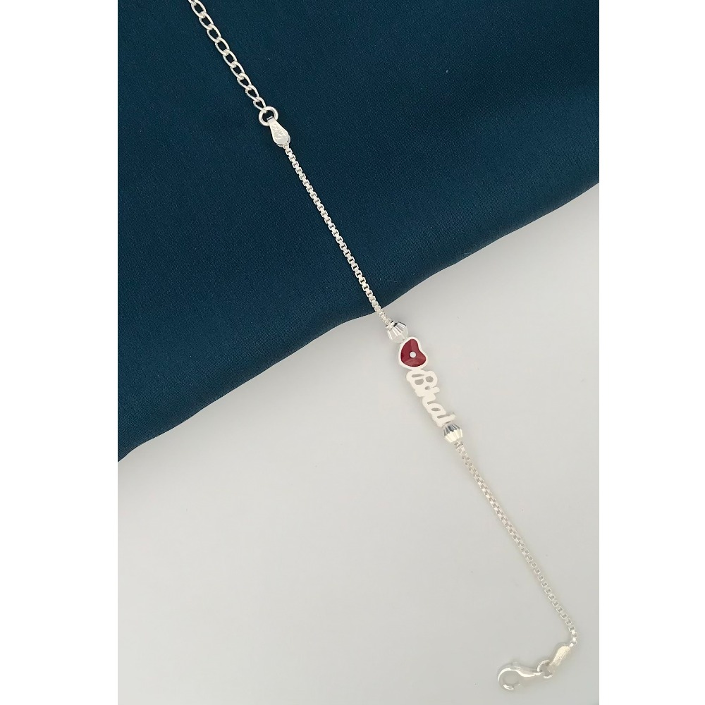 925 Silver Bhai Design Rakhi - Image 2