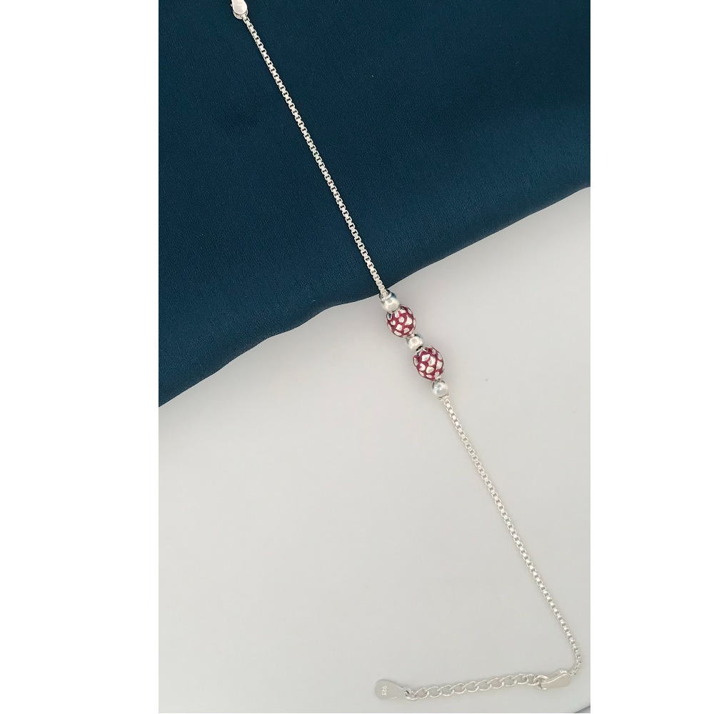 925 Silver Red Design Rakhi - Image 2