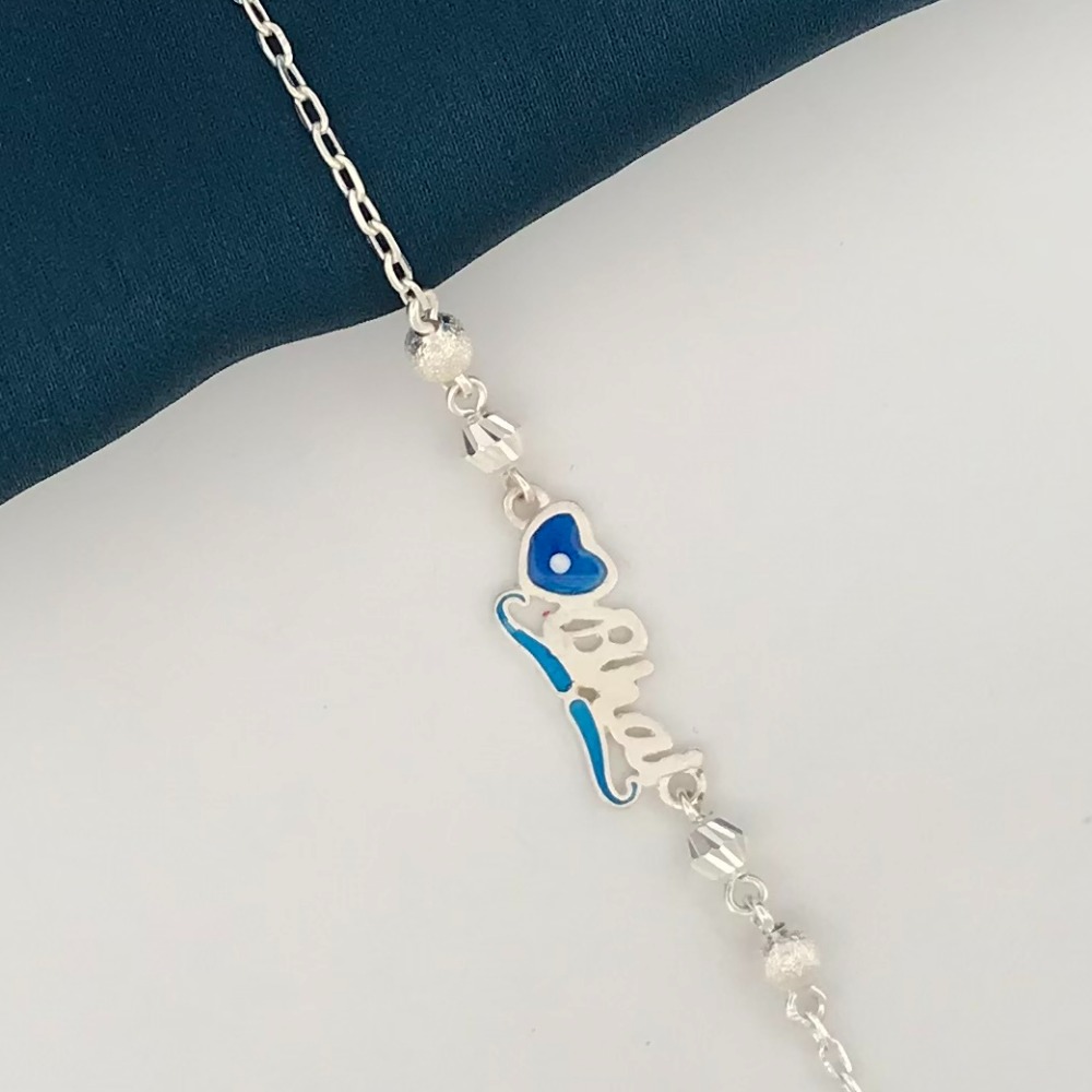 925 Silver Blue Bhai Rakhi