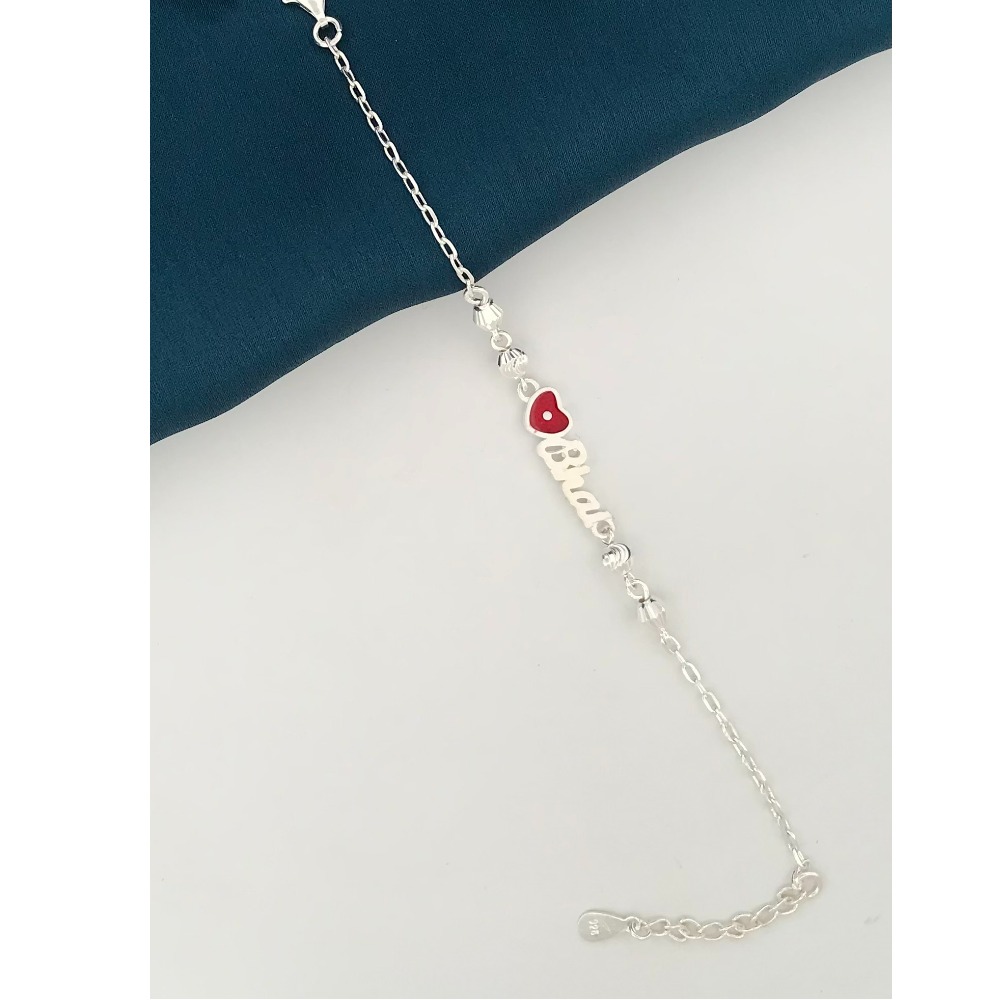 925 Silver Bhai Print Design Rakhi - Image 2