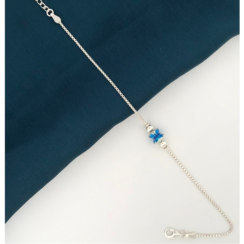 925 Silver Blue Design Rakhi - Image 2