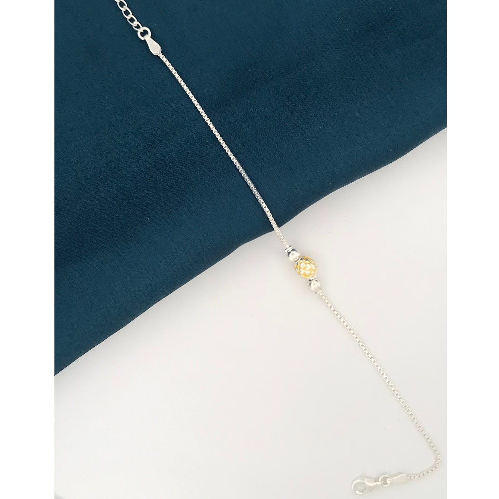 925 Silver Yellow Design Rakhi - Image 2