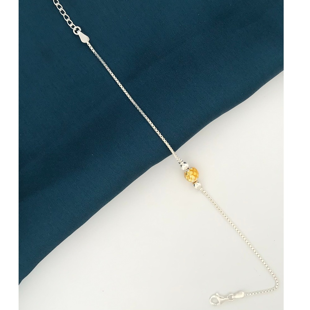 925 Silver Yellow Design Rakhi - Image 2