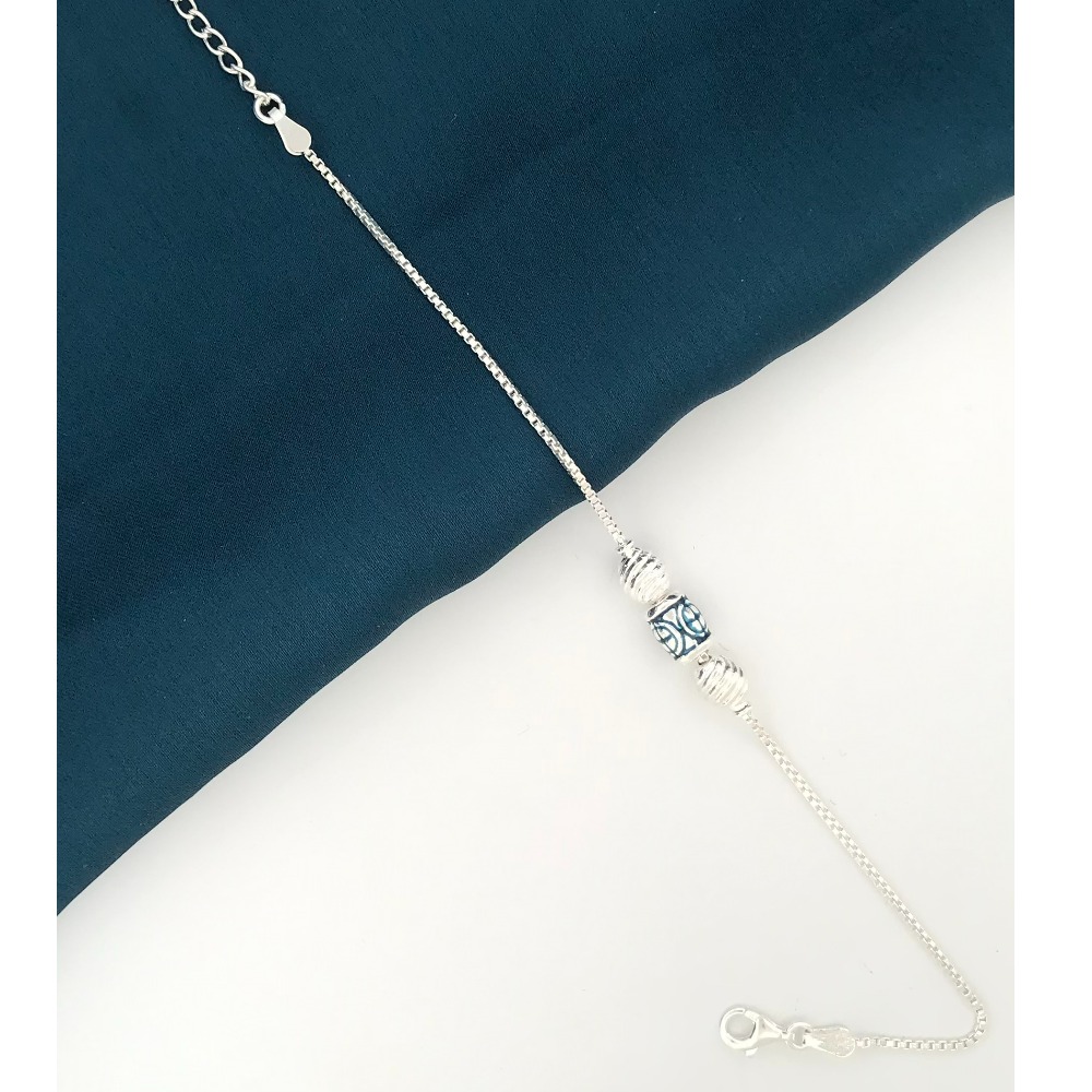 925 Silver Blue Design Rakhi - Image 2