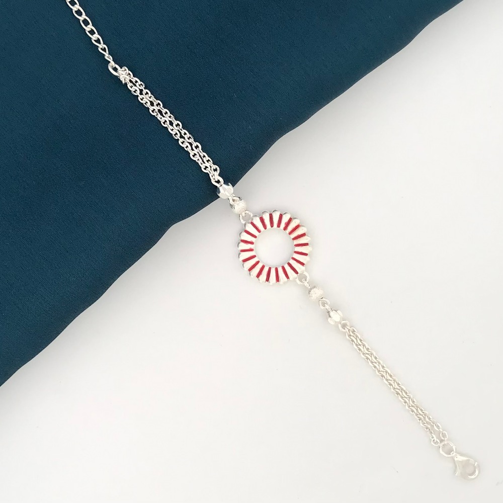 925 Silver Colorful Design Rakhi - Image 2