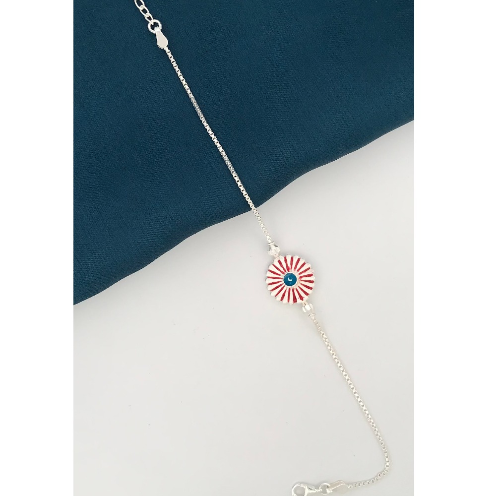 925 Silver Colour Design Rakhi - Image 2