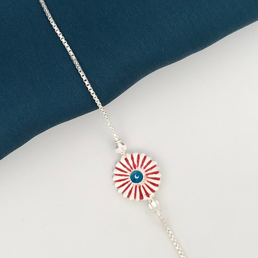 925 Silver Colour Design Rakhi