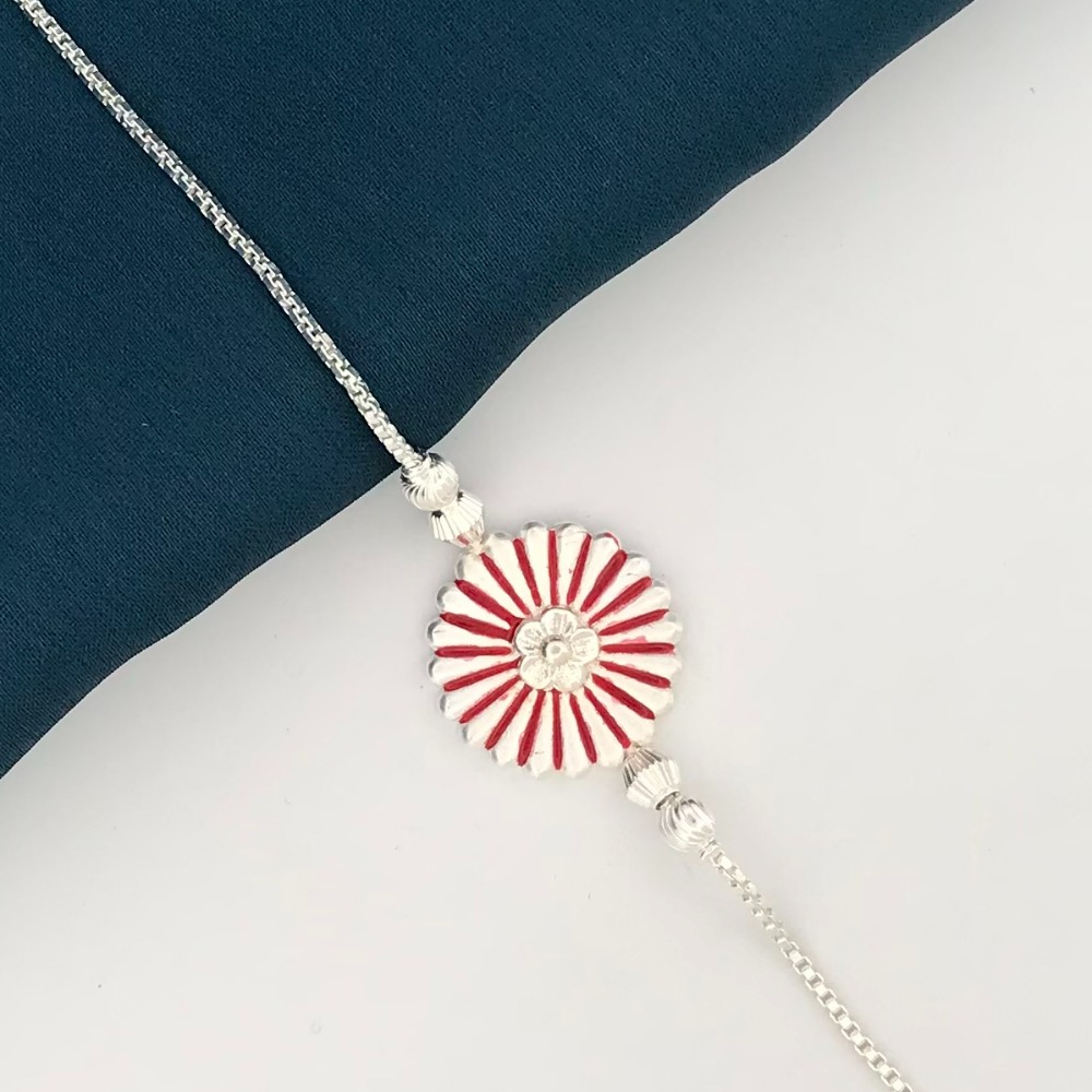 925 Silver Colorful Design Rakhi