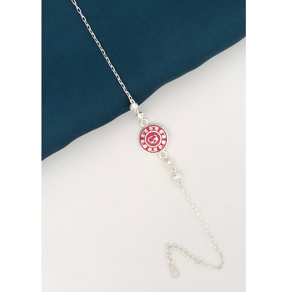 925 Silver Om Design Rakhi for bhai - Image 2