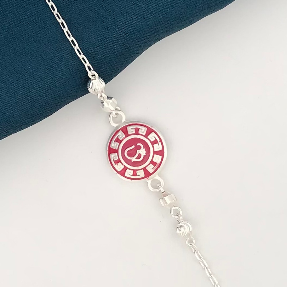 925 Silver Om Design Rakhi for bhai