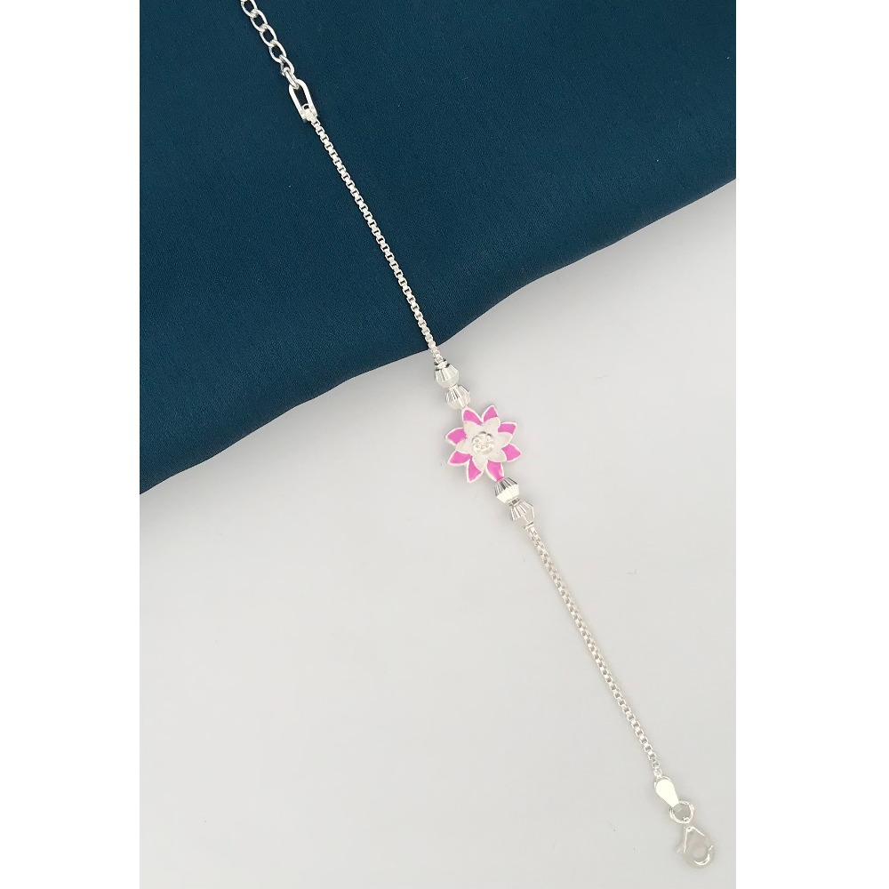 925 Silver Flower Design Rakhi