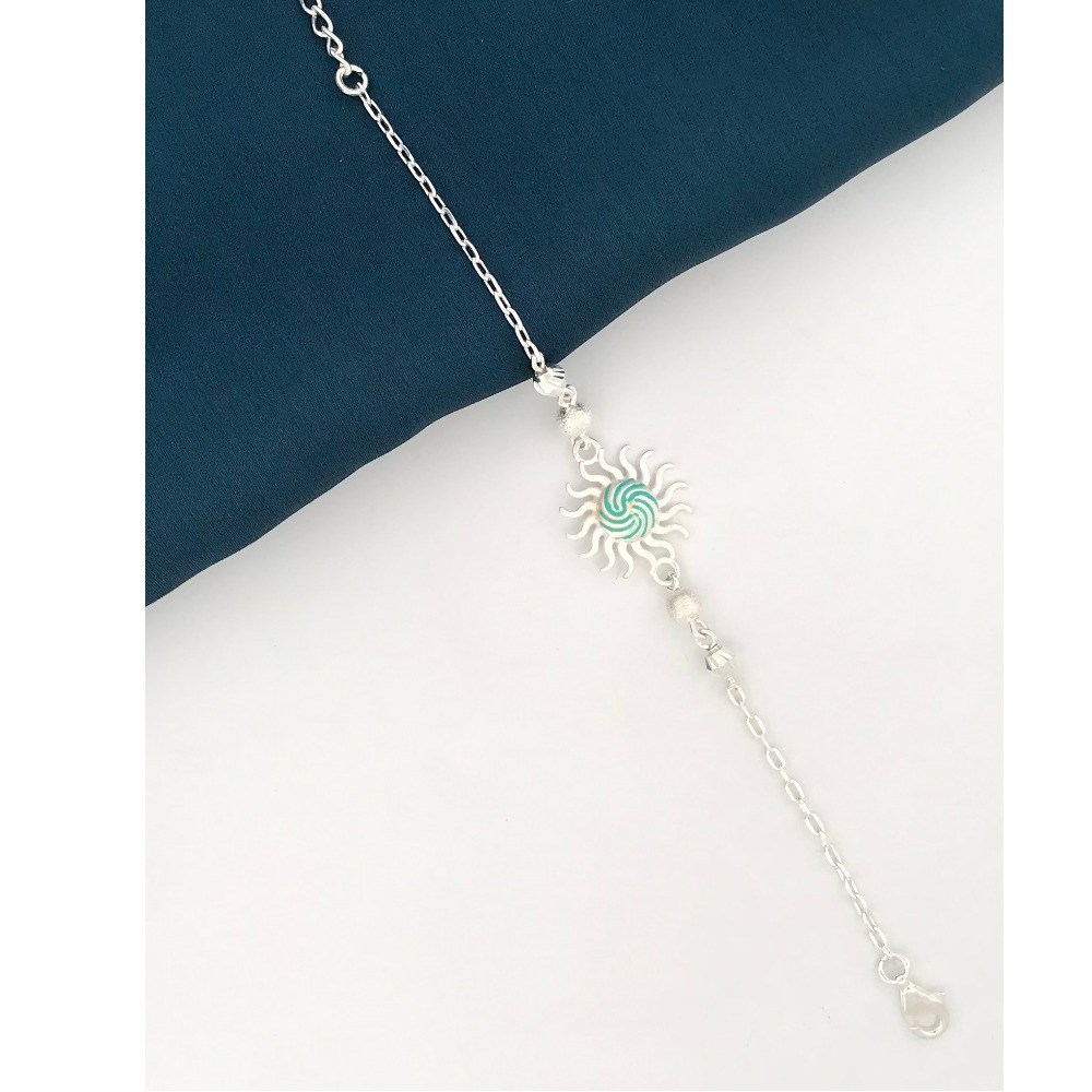 925 Silver Sun Design Rakhi