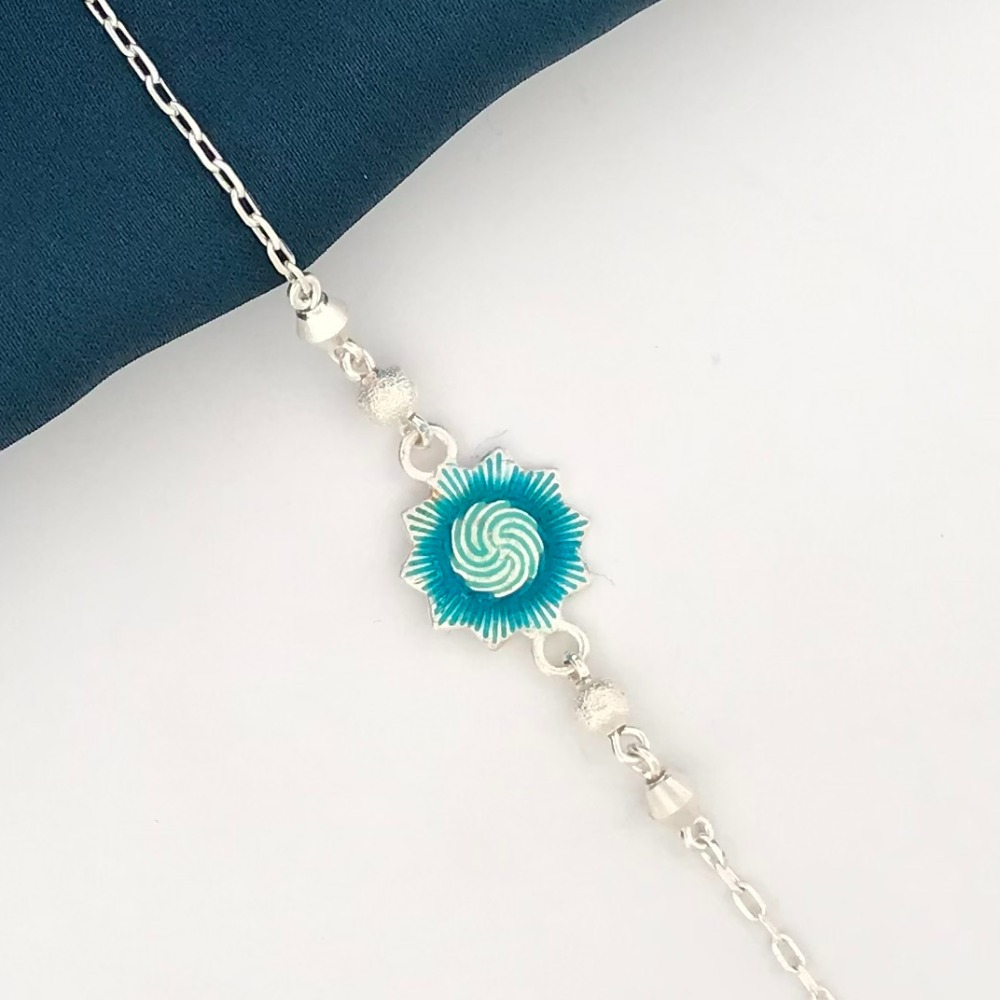 925 Silver Design Rakhi for Brother - Image 2