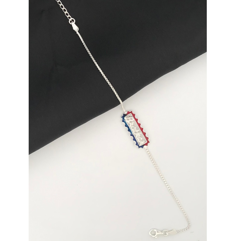 925 Silver Two Colour Design Brother Rakhi