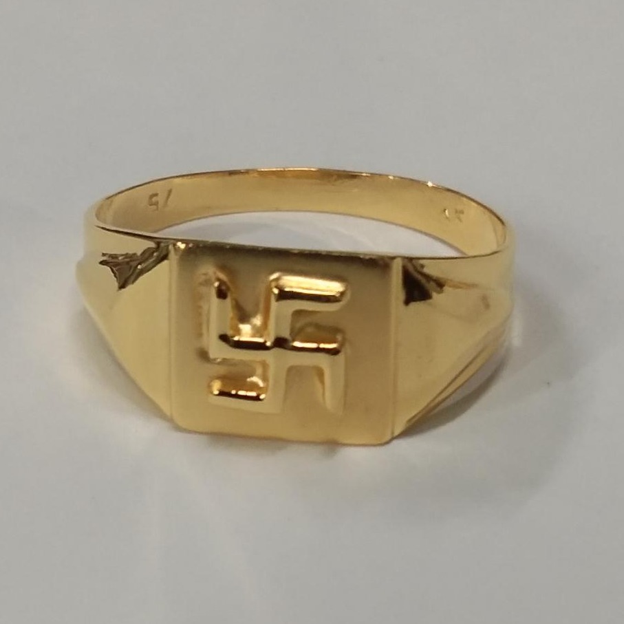 Gold engagement gents ring