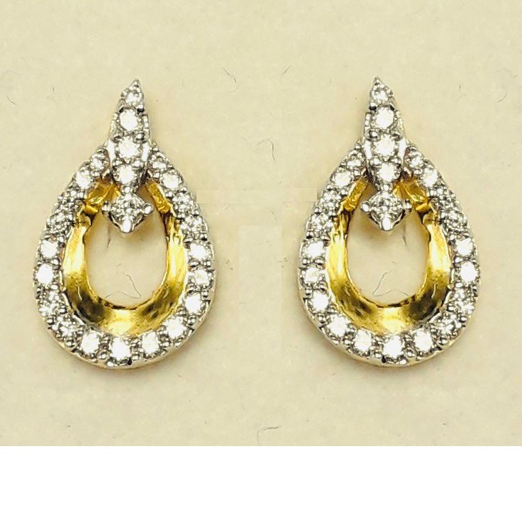 22 kt gold cz earrings