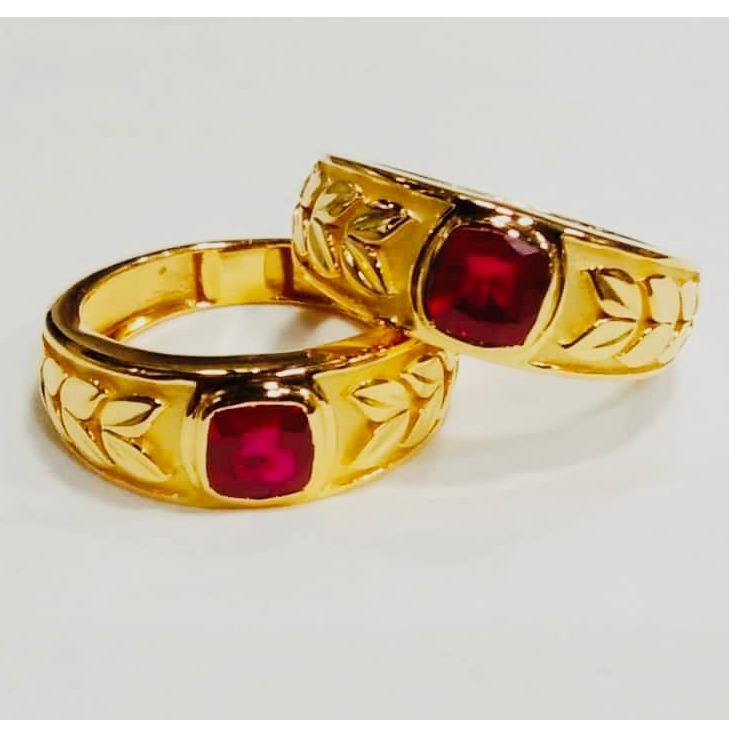 22 KT GOLD RED STONE RINGS