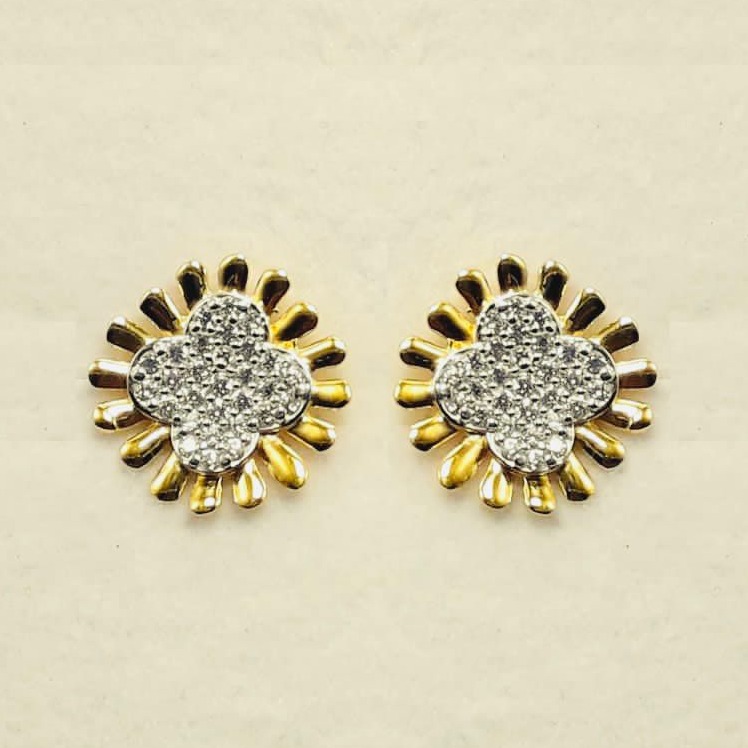 22 KT GOLD CZ EARRINGS TOP
