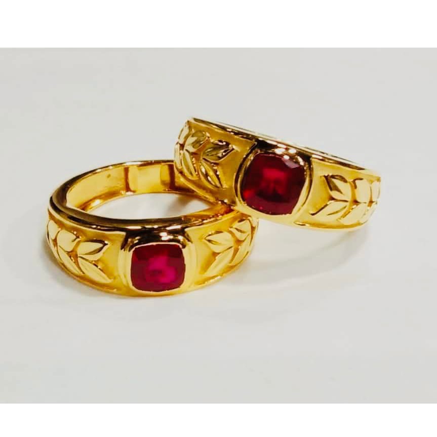 916 GOLD COLOUR STONE COUPLE RINGS