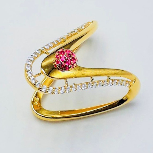 22 KT GOLD CZ ANTIQUE LADIES RINGS