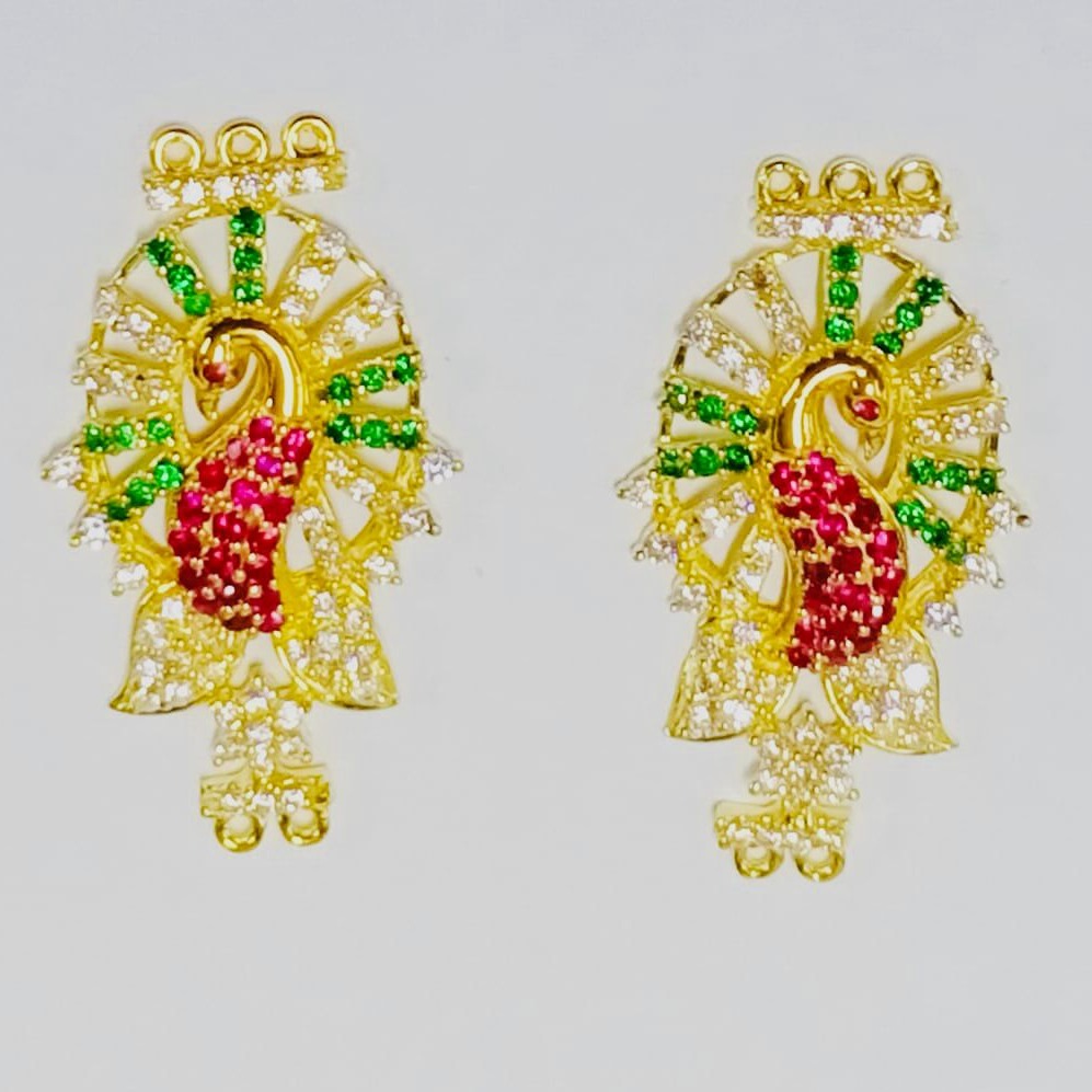 22 kT GOLD PEACOCK EARRINGS