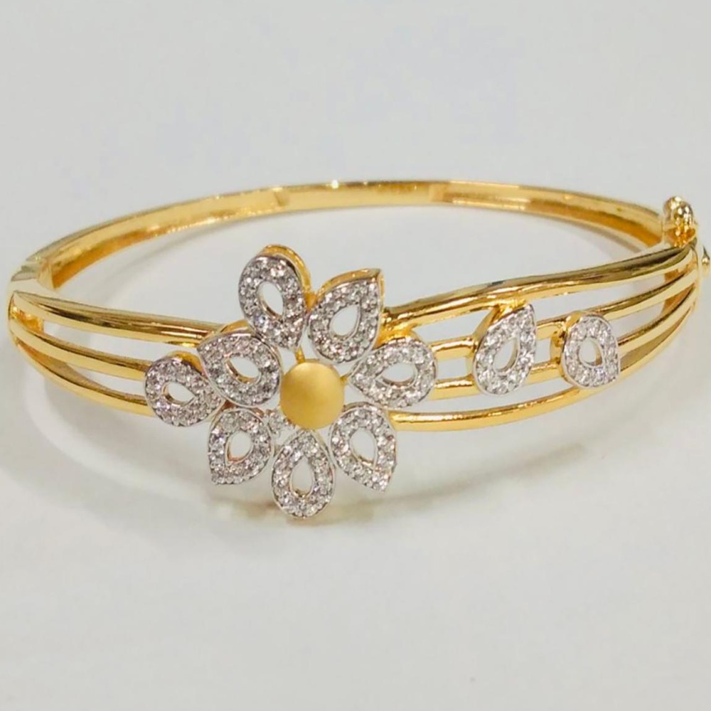 916 & 75 Gold Flower Design Kada
