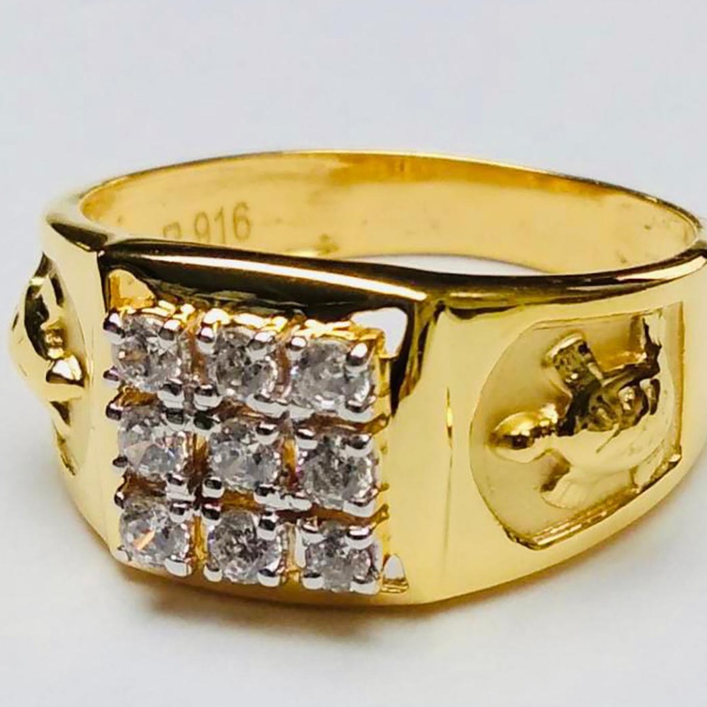 916 Gold Gents Ring