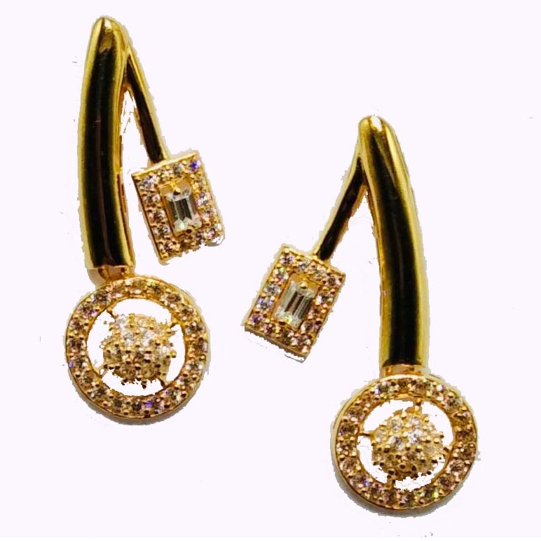 22k gold Alluring cocktail CZ earrings