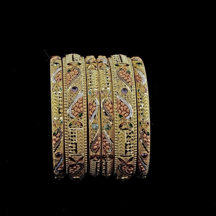 916 Gold Fancy Kalkatti Work Bangles